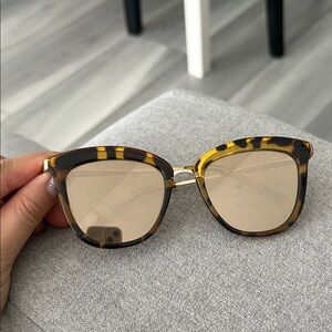 Le Specs Tortoiseshell Cat-Eye Sunglasses - mirrored Brown/Gold Accents
